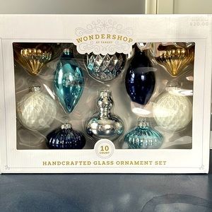 Target Wondershop 10 count handcrafted glass ornament set